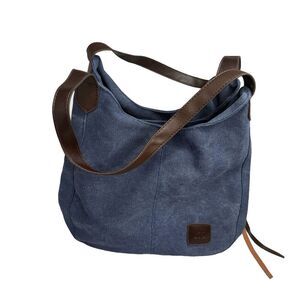 K2 Classic Women’s Hobo Bag Canvas Cotton Blue EUC